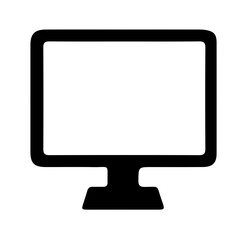 Computer silhouette on white background