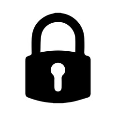 Lock silhouette on white background