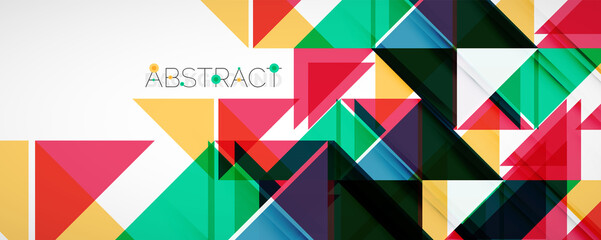 Set of vector triangle geometric backgrounds. Vector illustration for covers, banners, flyers and posters and other designs