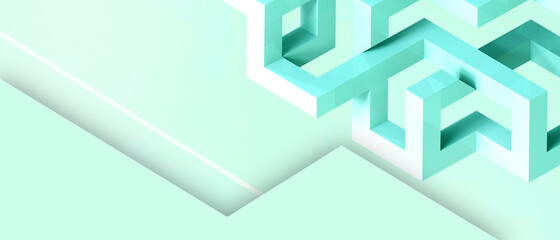 Fototapeta premium Abstract background Modern Green geometry Creative is beautiful and simple with copy space.poster, greeting cards, headers,website - 3d rendering