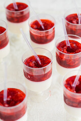 The Italian strawberry dessert for a wedding party