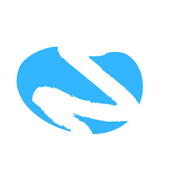 Abstract hand lines to draw zigzag. Isolated object on white background