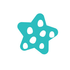 Cute baby flat stars colored on the white background