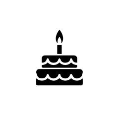 Silhouette of cake on white background.