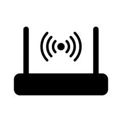 Silhouette of wifi signal over white background