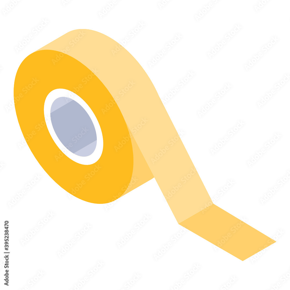 Poster 
Tape roll icon, wrapping tape in trendy isometric style 
