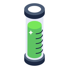 
Fluid in a flask, isometric icon of lab chemical
