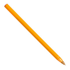 Yellow writing pen isolated on white background.