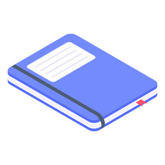 
A book with bookmark in isometric icon 
