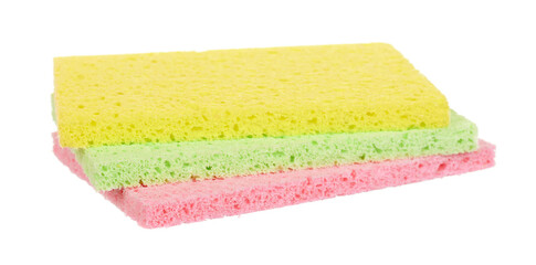 Colored cleaning rag isolated on white background.