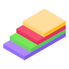 
Isometric icon of files rack, used for holding files
