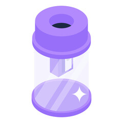 
Isometric icon of sharpener, stationery tool, 
