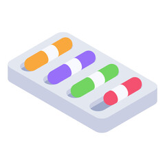 
Isometric icon of poster paints, painting tool
