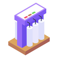 
Isometric icon of water filters plant 
