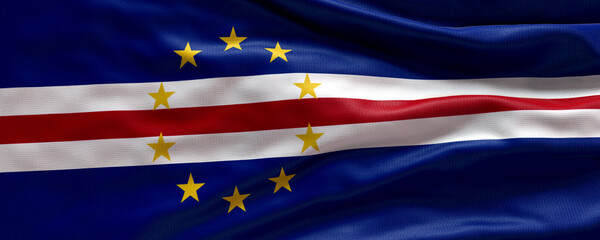 Waving flag of Cape Verde - Flag of Cape Verde - 3D flag background