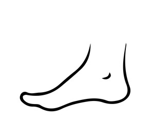 Silhouette of feet on white background.