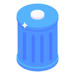 
Isometric icon of dump container, trash can  

