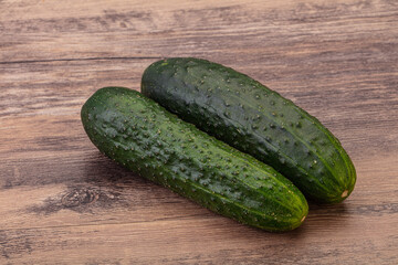 Ripe organic natural green cucumber