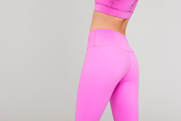 Cropped close up view photo of sexual sporty sportive tempting beautiful attractive nice round ass...