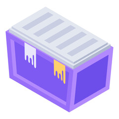 
Isometric icon of dump container, trash can  
