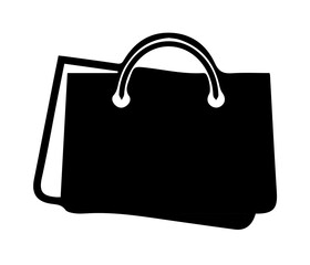 Silhouette of bag on white background