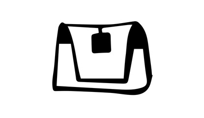 Silhouette of bag on white background