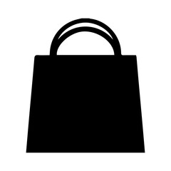 Silhouette of bag on white background