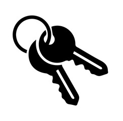 Silhouette of keys on white background