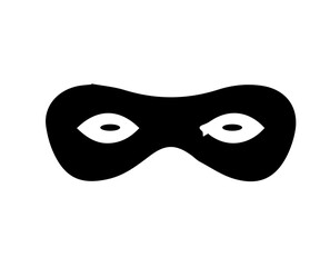 Eye mask silhouette on white background.