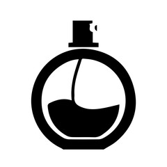 Silhouette of perfume on white background