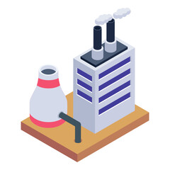 
Liquid storage reservoir, isometric icon of water cistern 

