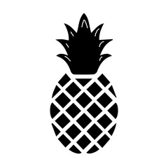 Silhouette of pineapple on white background