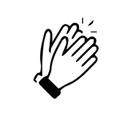 Silhouette of applause on white background