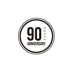 90 Years Anniversary Celebration Vector Template Design Illustration