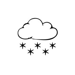 Silhouette of snow on white background