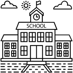 School Building Vector 