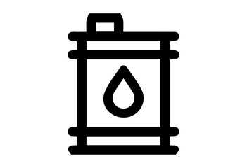 Silhouette of oil can on white background