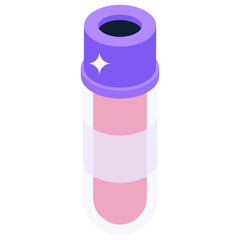 
A vector of blood flask, isometric icon of laboratory flask
