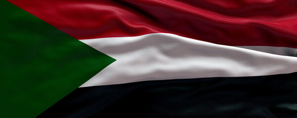 Waving flag of Sudan - Flag of Sudan - 3D flag background