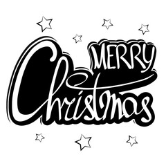 Merry Christmas, lettering design template, Xmas calligraphy, vector illustration