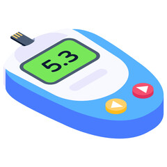 
Isometric vector design of glucometer, a medical device 
