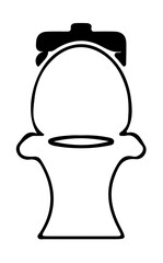 Silhouette of toilet bowl on white background