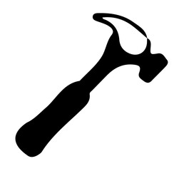 Hammer silhouette on white background.