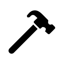 Hammer silhouette on white background.