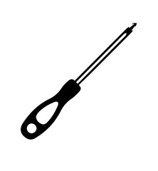 Screwdriver silhouette on white background