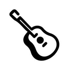 Silhouette of guitar on white background