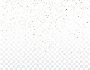Gold confetti background, isolated on transparent background
