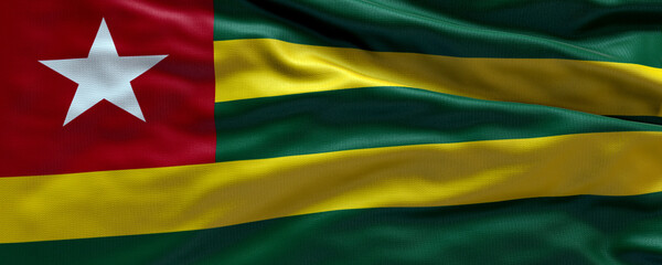 Waving flag of Togo - Flag of Togo - 3D flag background