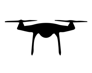 Drone silhouette on white background.