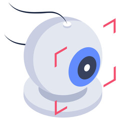 
Eyeball focus icon style, isometric vector of eye checking camera
